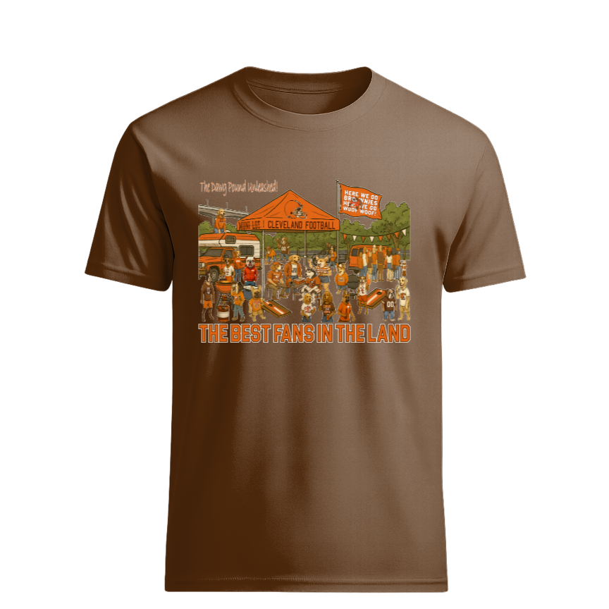 "Tailgate Best Fans in the Land" Design on Brown Only in Clev