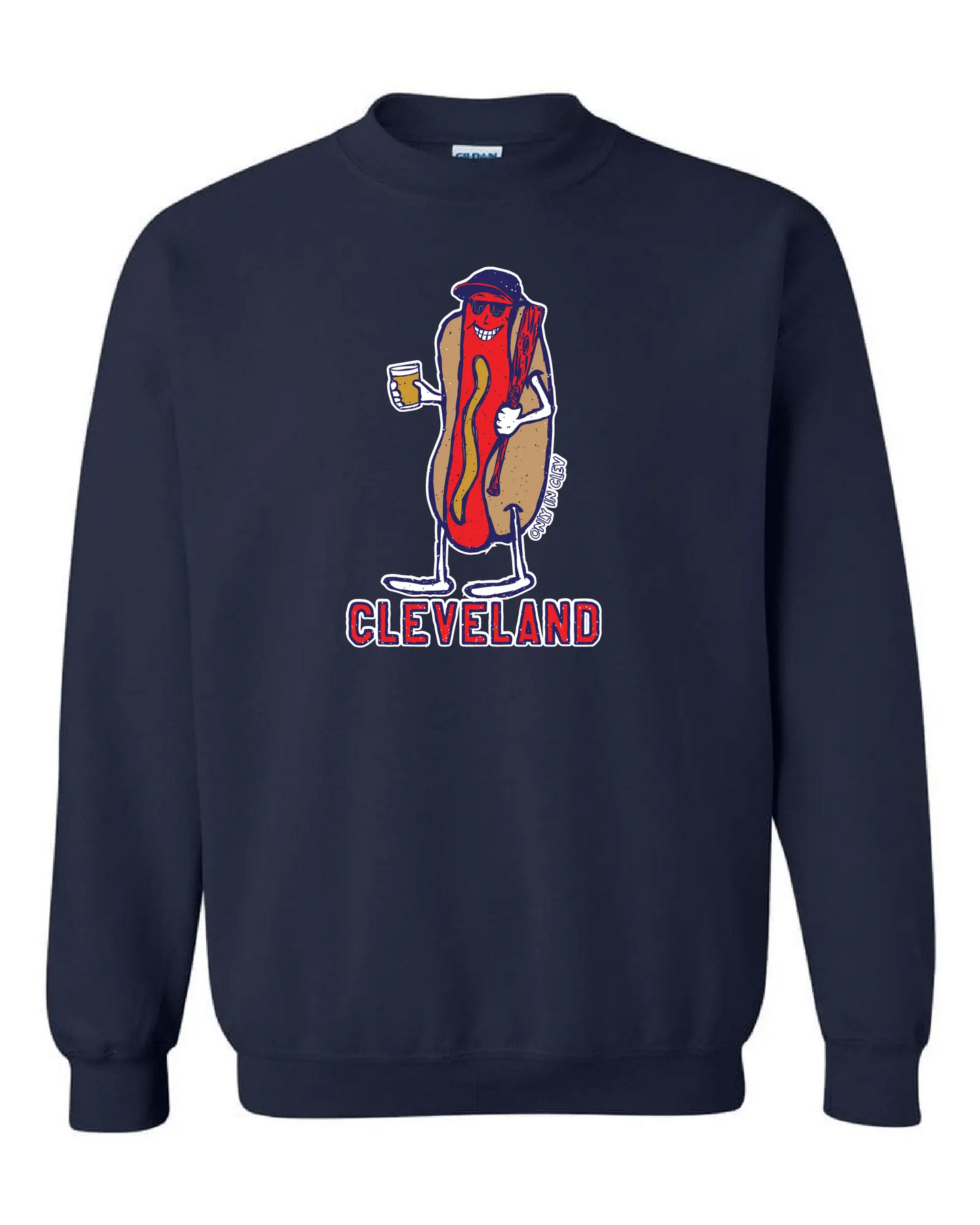 "Cleveland Dollar Dog/Beer Design" on Navy - Only in Clev
