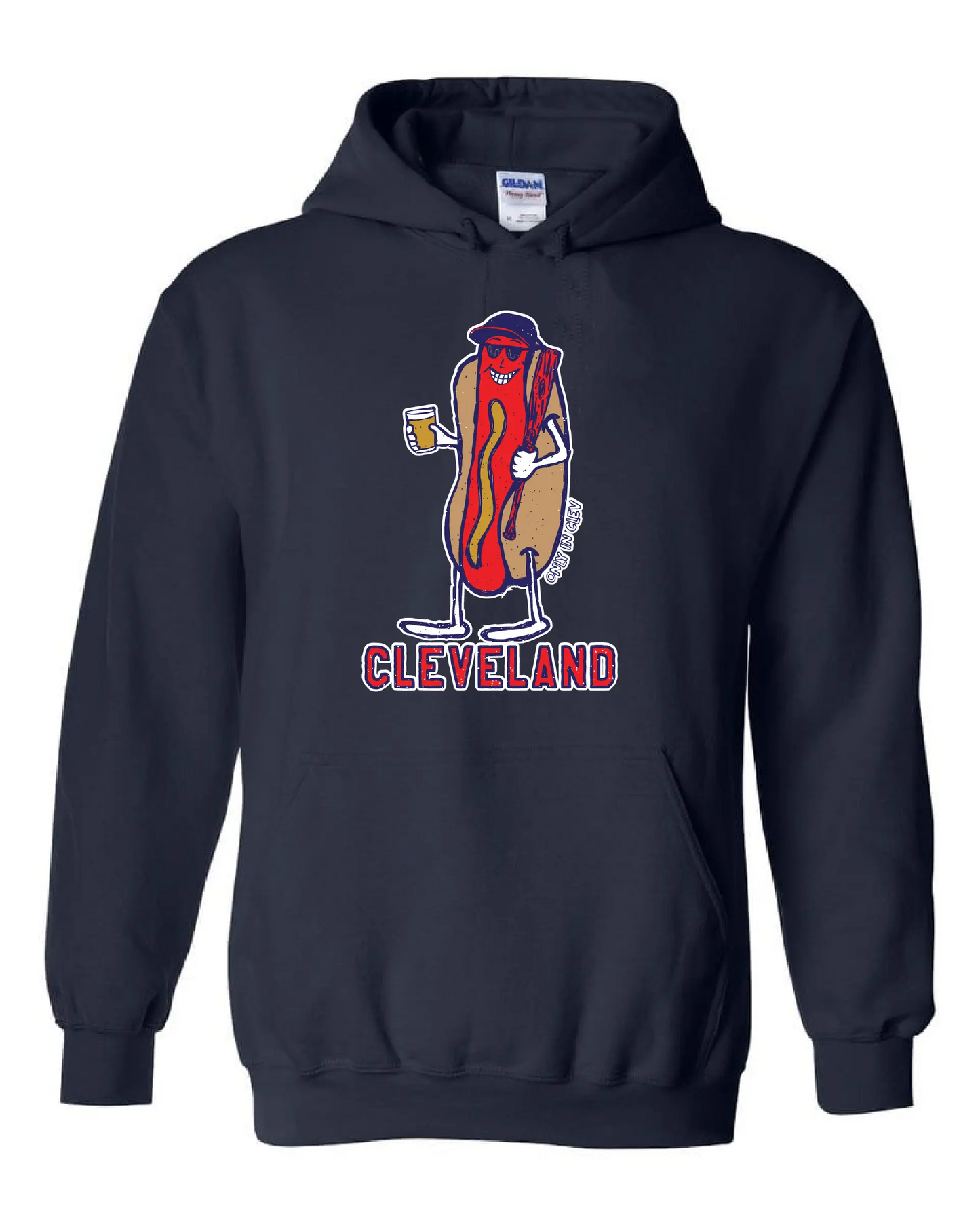 "Cleveland Dollar Dog/Beer Design" on Navy - Only in Clev