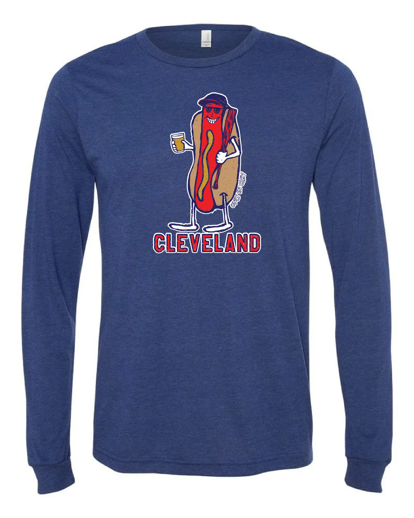 "Cleveland Dollar Dog/Beer Design" on Navy - Only in Clev
