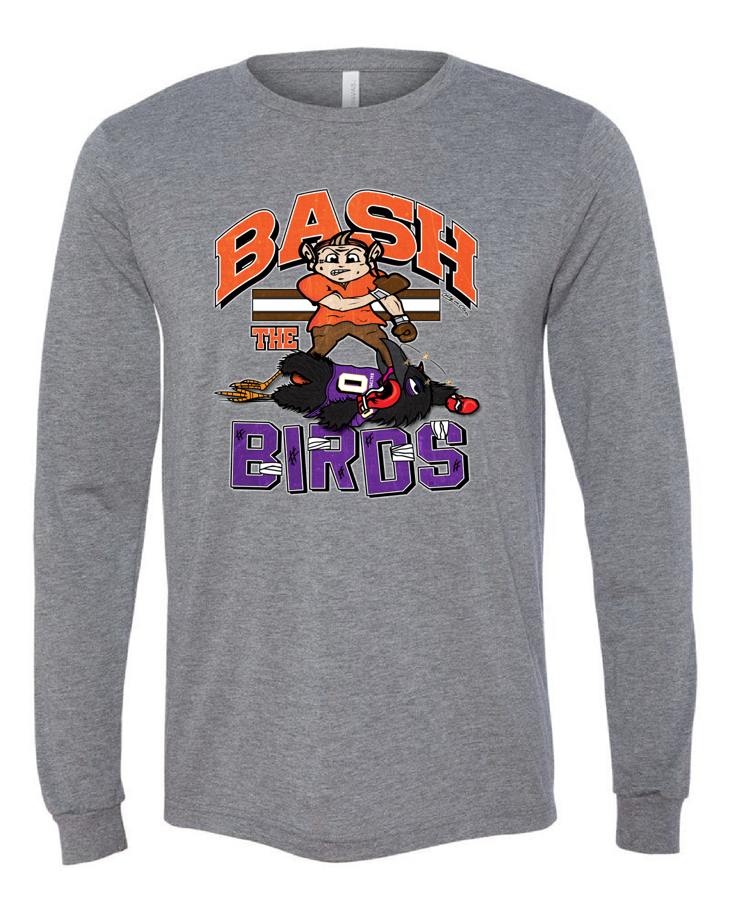 "Bash The Birds" Design on Gray - Only in Clev