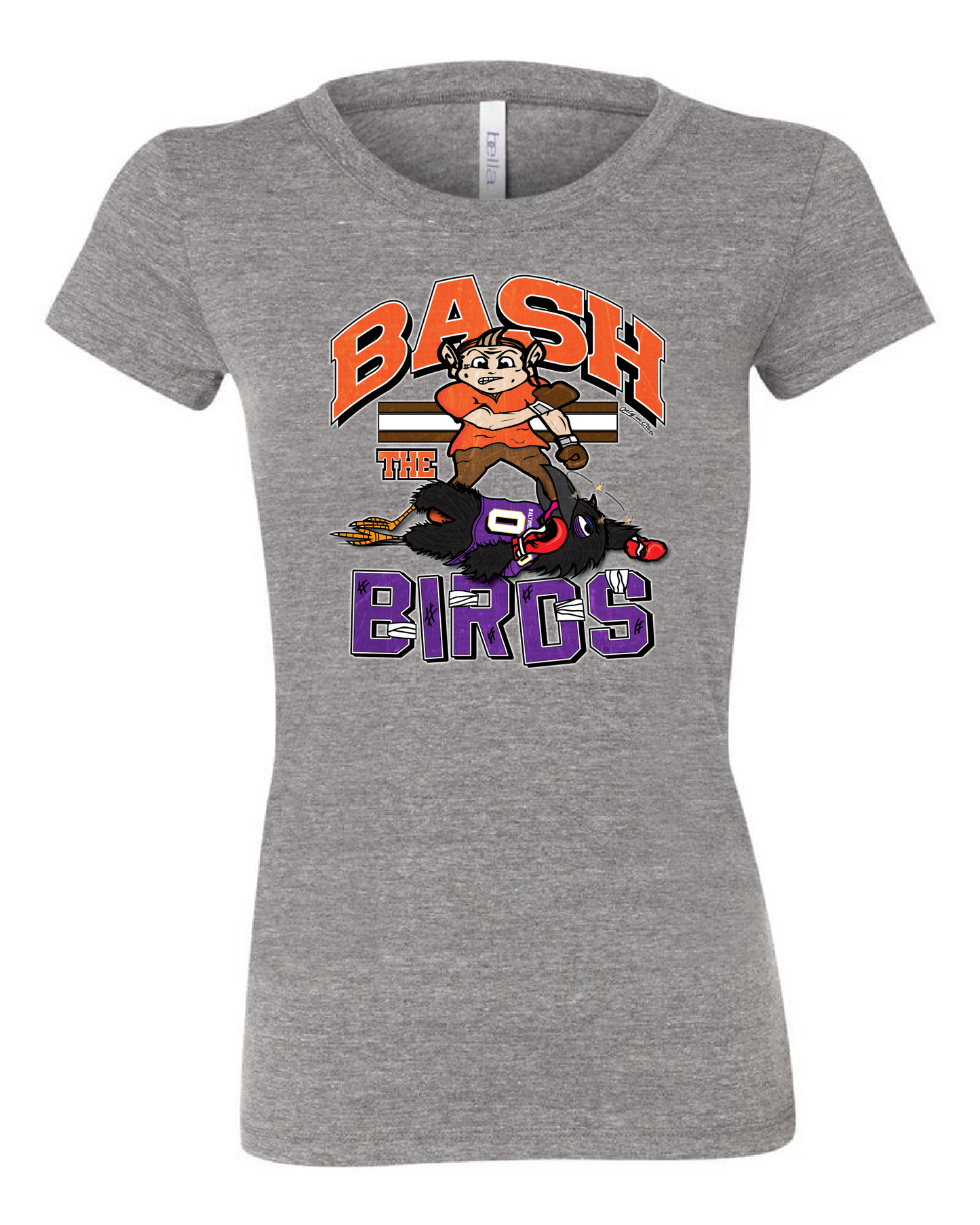 "Bash The Birds" Design on Gray - Only in Clev