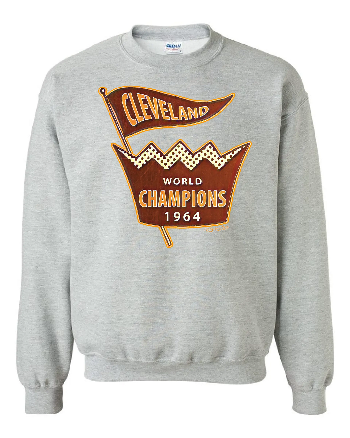 "Cleveland Football 1964 Champs" design on Gray - Only in Clev - 3XL / Unisex crew sweatshirt