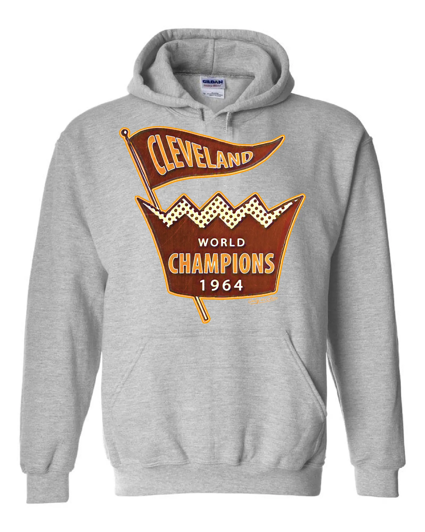"Cleveland Football 1964 Champs" design on Gray - Only in Clev - 3XL / Unisex hoodie