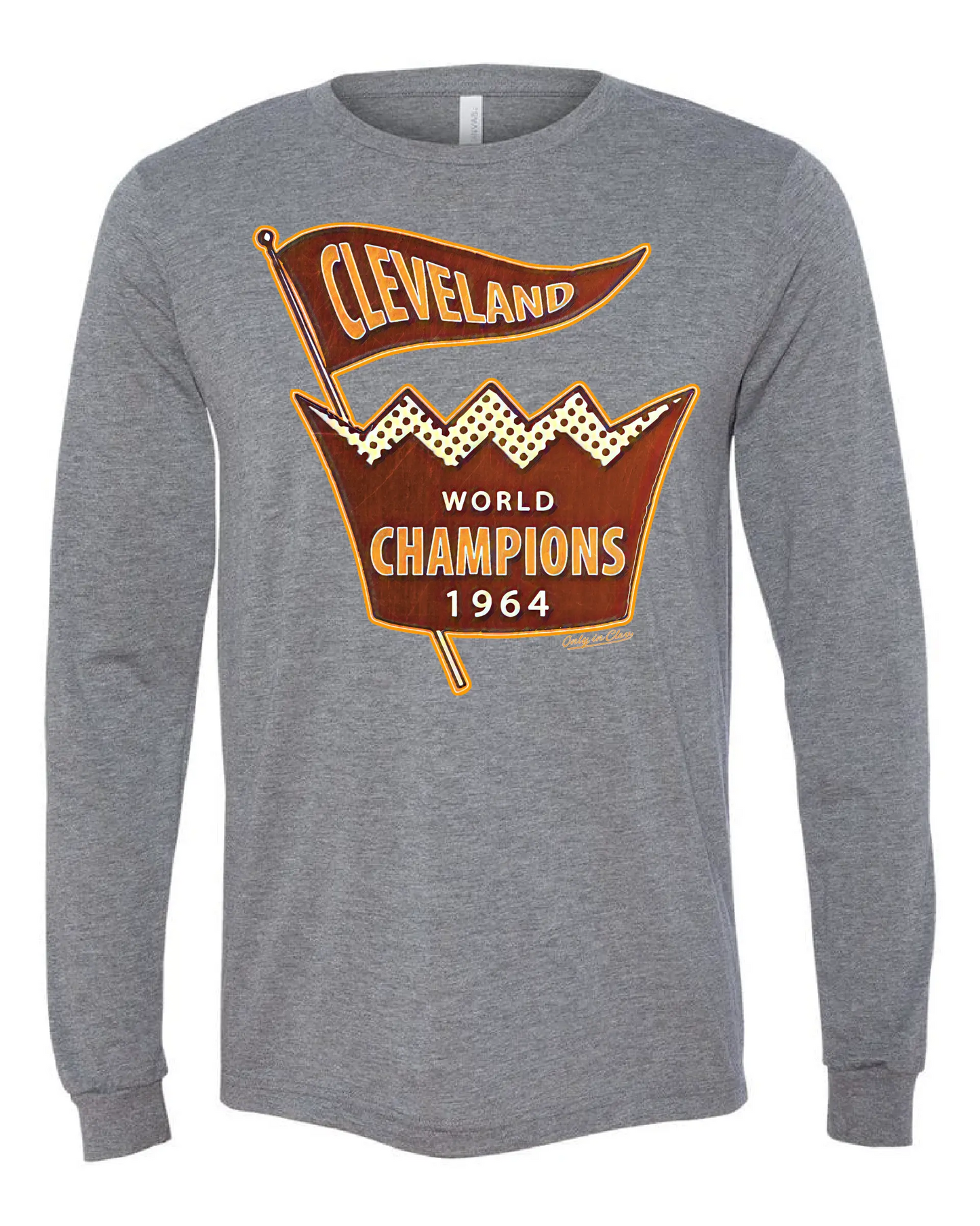 "Cleveland Football 1964 Champs" design on Gray - Only in Clev - 3XL / Unisex long sleeve