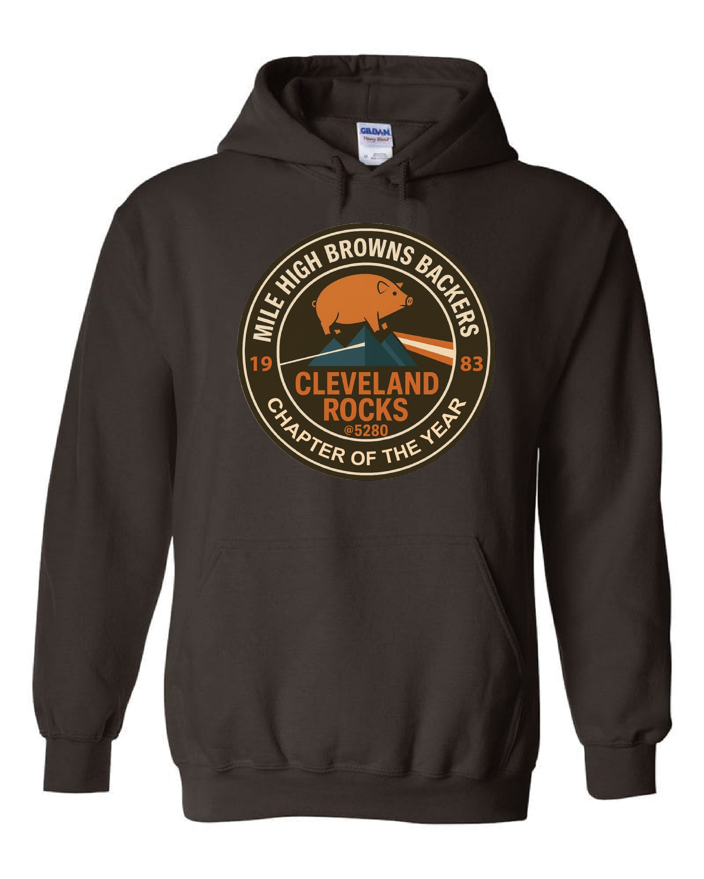 Mile High Browns Backers 2025 Only in Clev 3XL / Brown Hoodie