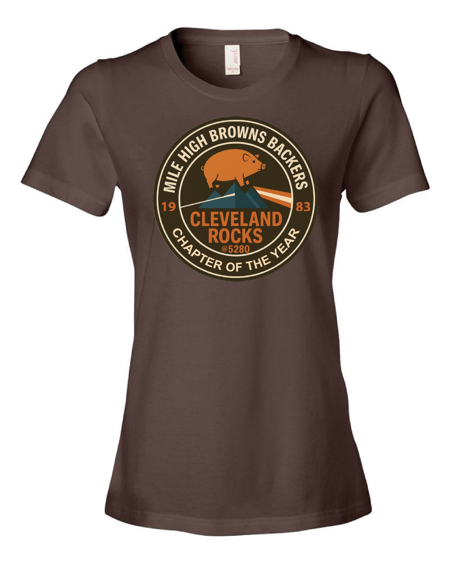 Mile High Browns Backers 2025 Only in Clev 2XL / Brown Women's Short Sleeve