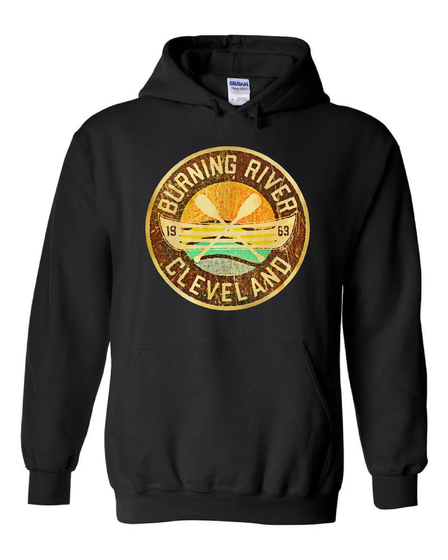 "Burning River 1969" on Black Only in Clev 3XL / Hoodies