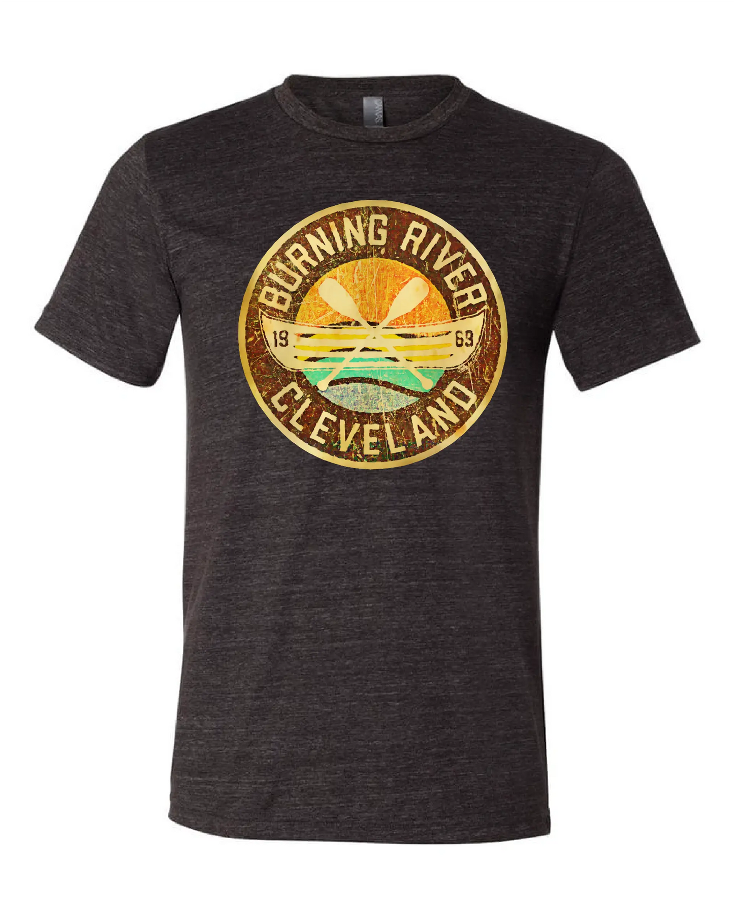 "Burning River 1969" on Black Only in Clev 3XL / Men's Short-Sleeve T-Shirt