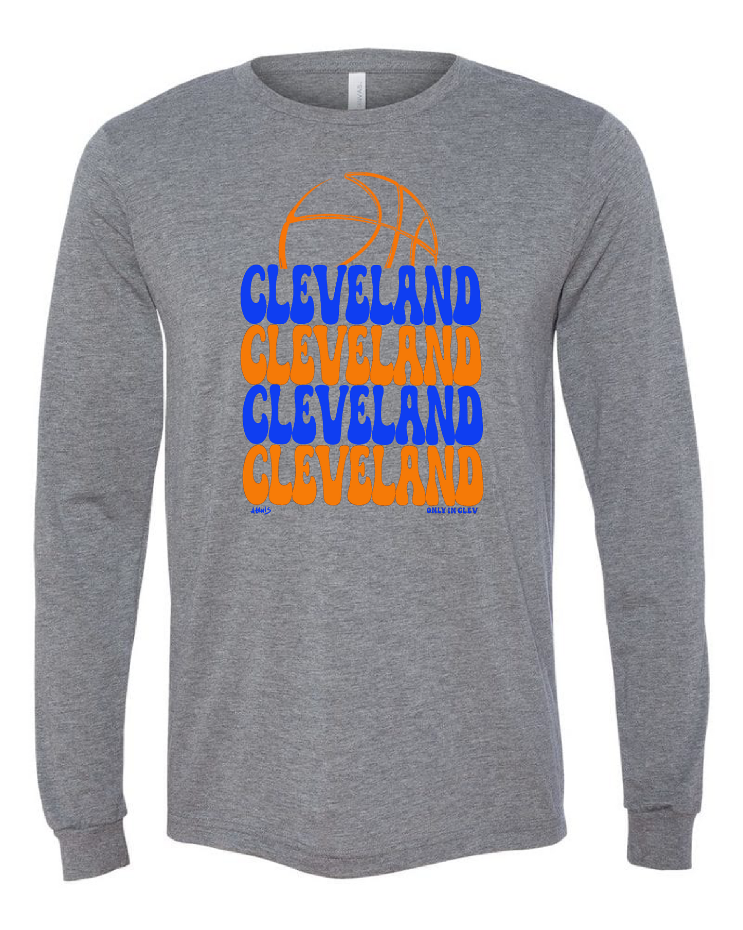 Cleveland Basketball Retro Colors" Design on Gray - Only in Clev