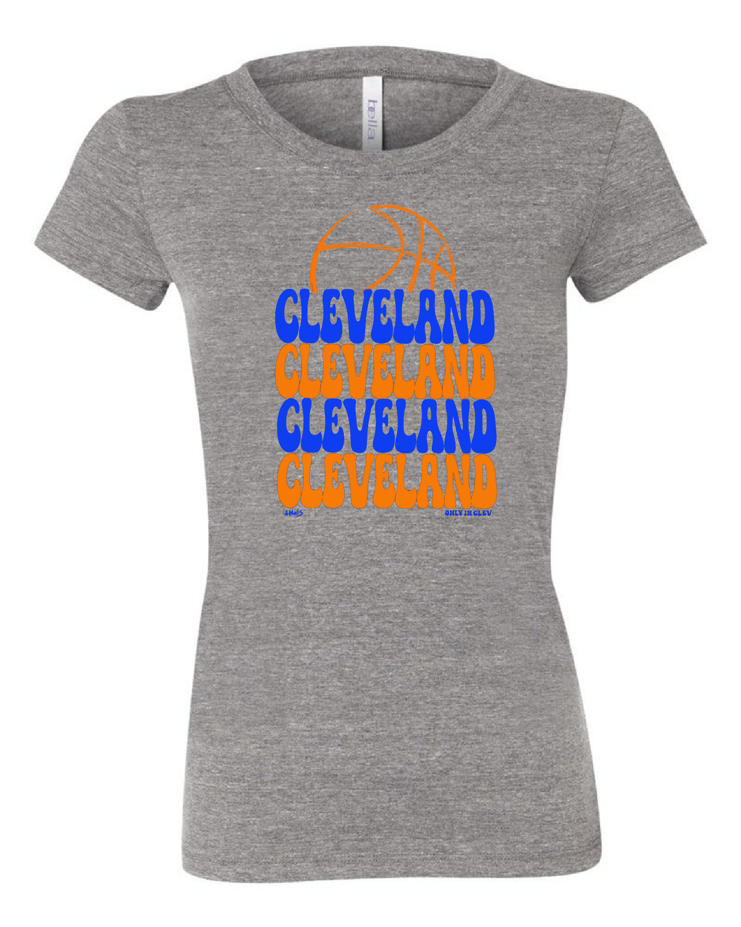 Cleveland Basketball Retro Colors" Design on Gray - Only in Clev