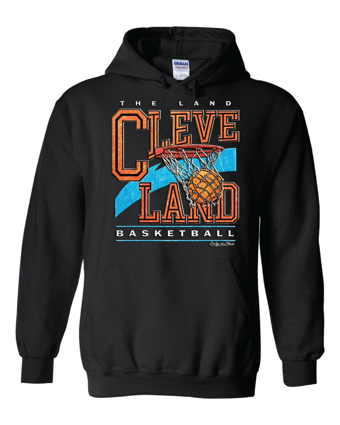 "Cleveland Basketball Throwback" Design on Black - Only in Clev