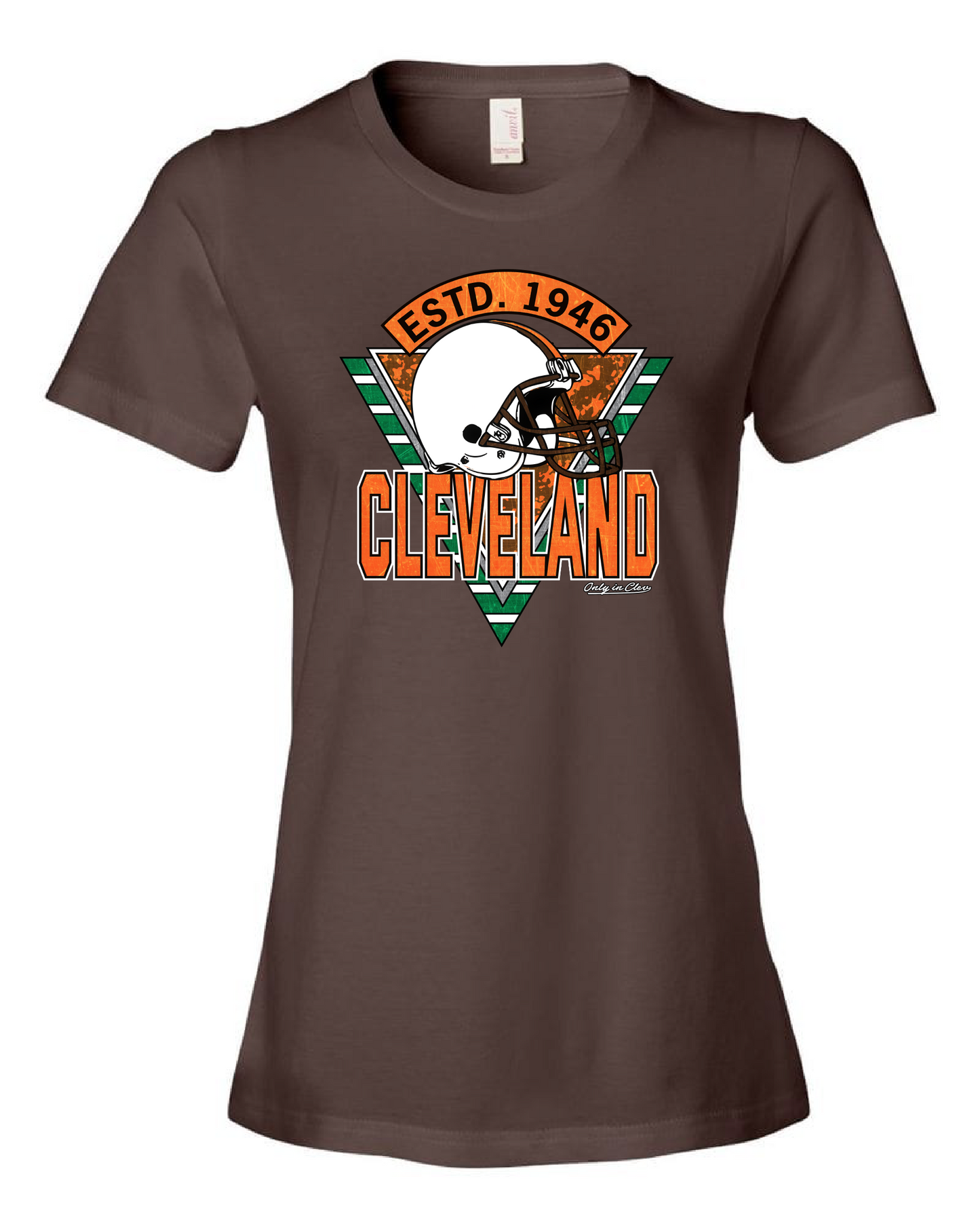 Cleveland White Out Helmet Design on Brown - Only in Clev