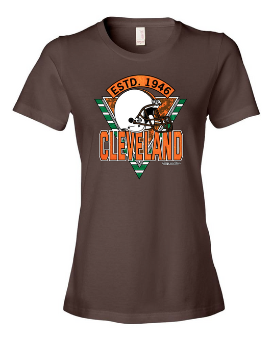 Cleveland White Out Helmet Design on Brown - Only in Clev