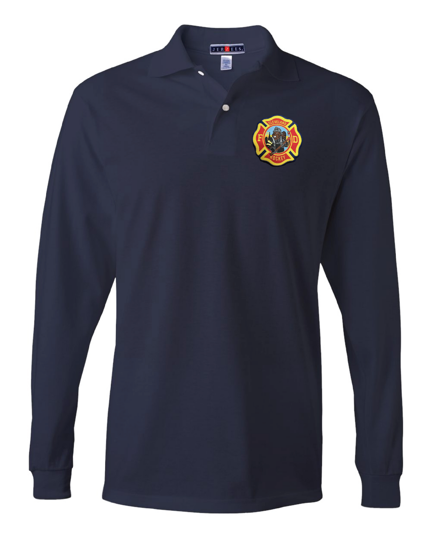 "Cleveland Fire Hockey Polo Shirts" on Navy - Only in Clev