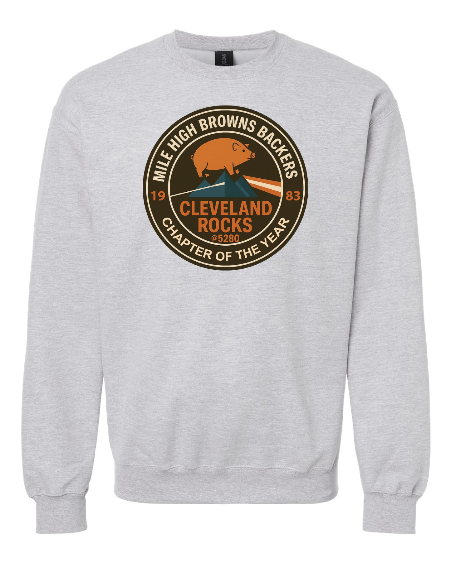 Mile High Browns Backers 2025 Only in Clev 3XL / Grey Crew
