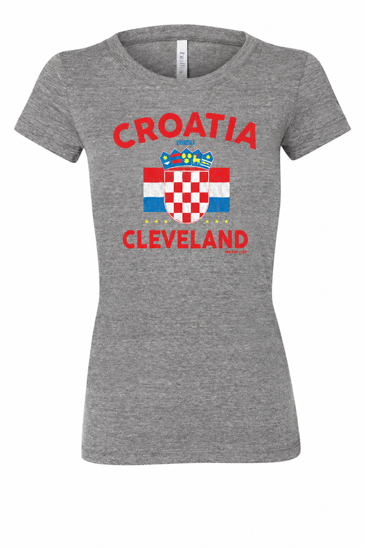 Cleveland Croatia design on gray women's T-shirt