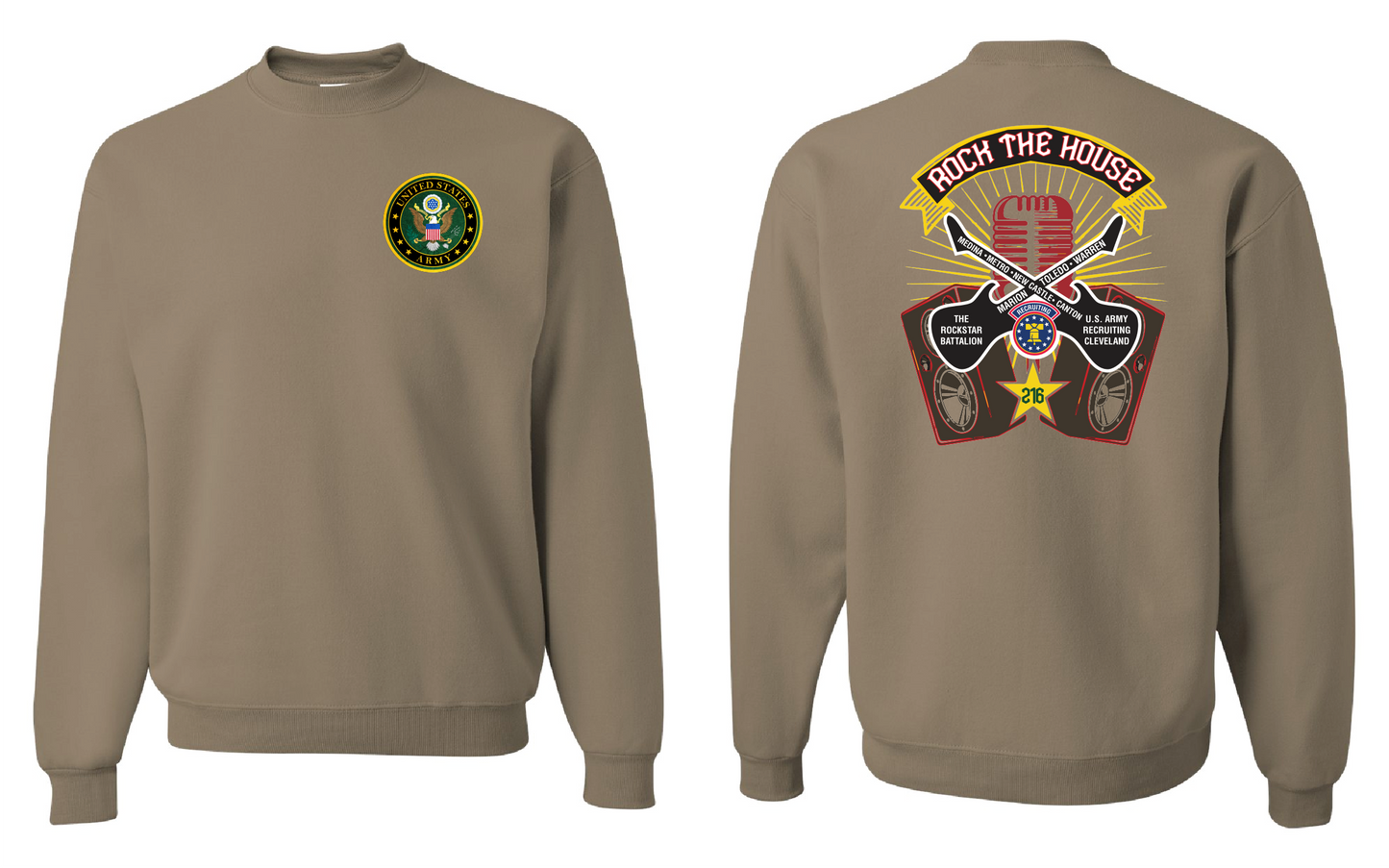 "RockStar Battalion" Rock the House Design on Khaki - Only in Clev