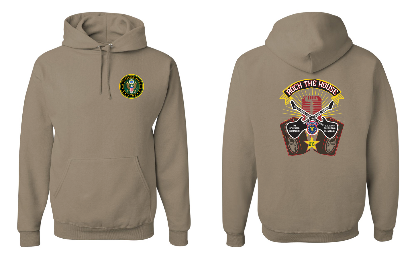 "RockStar Battalion" Rock the House Design on Khaki - Only in Clev