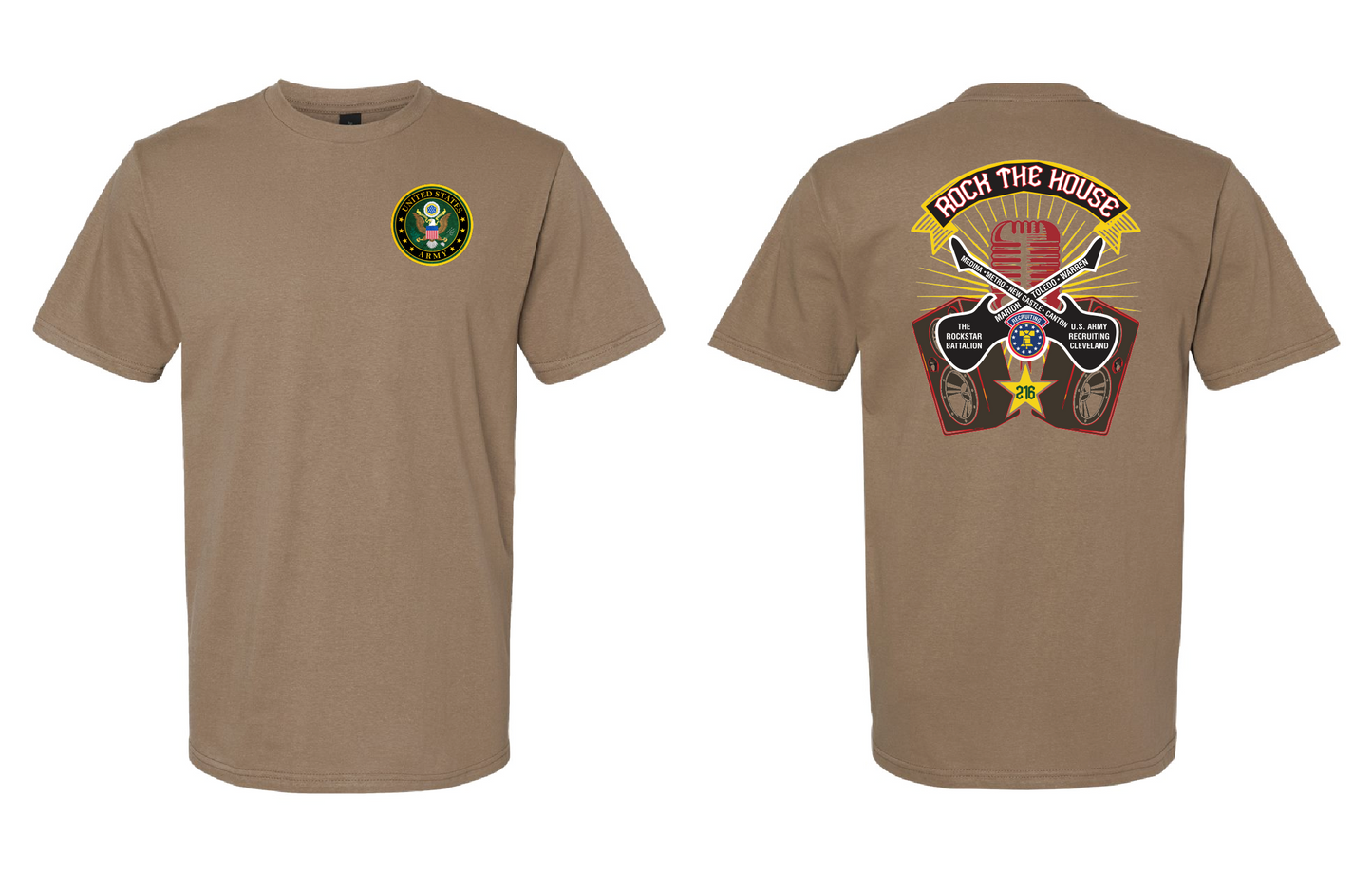 "RockStar Battalion" Rock the House Design on Khaki - Only in Clev