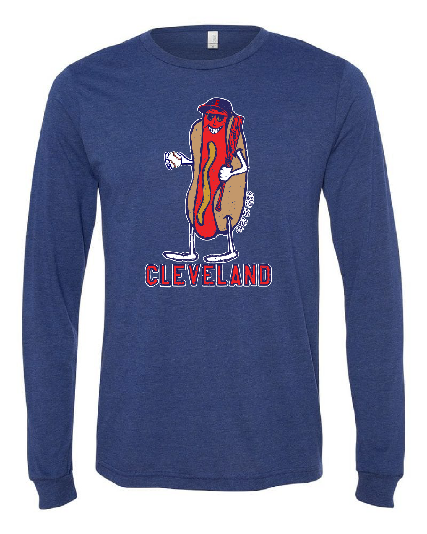 "Cleveland Dollar Dog/Baseball Design" on Navy - Only in Clev