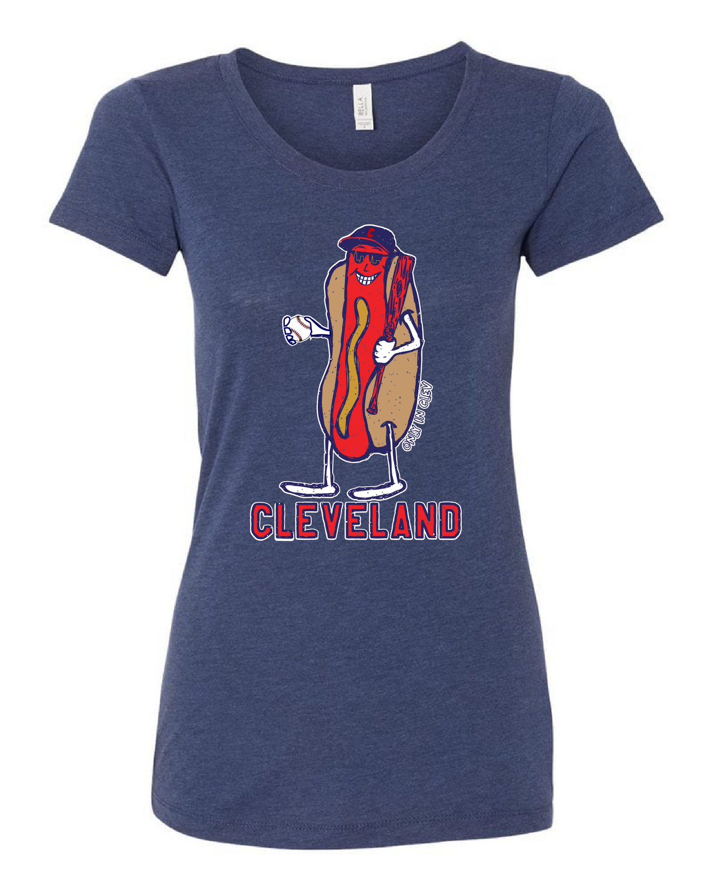 "Cleveland Dollar Dog/Baseball Design" on Navy - Only in Clev