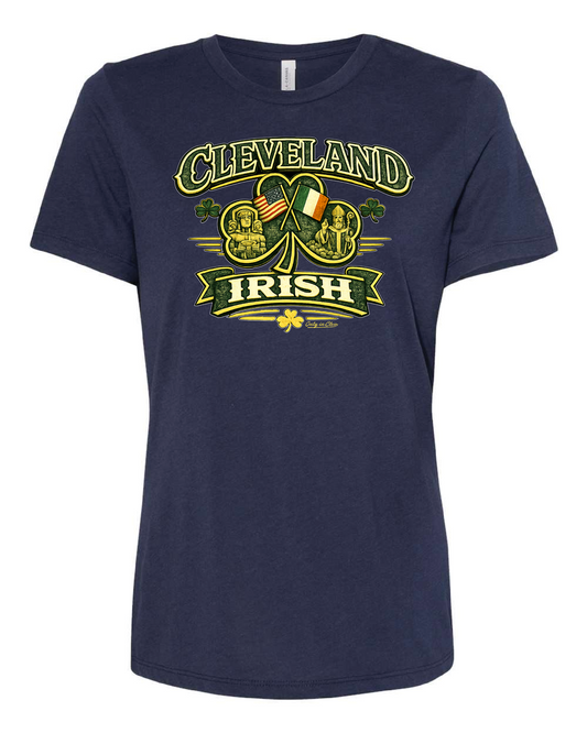"Cleveland Irish St. Patrick's Day" design on navy Only in Clev