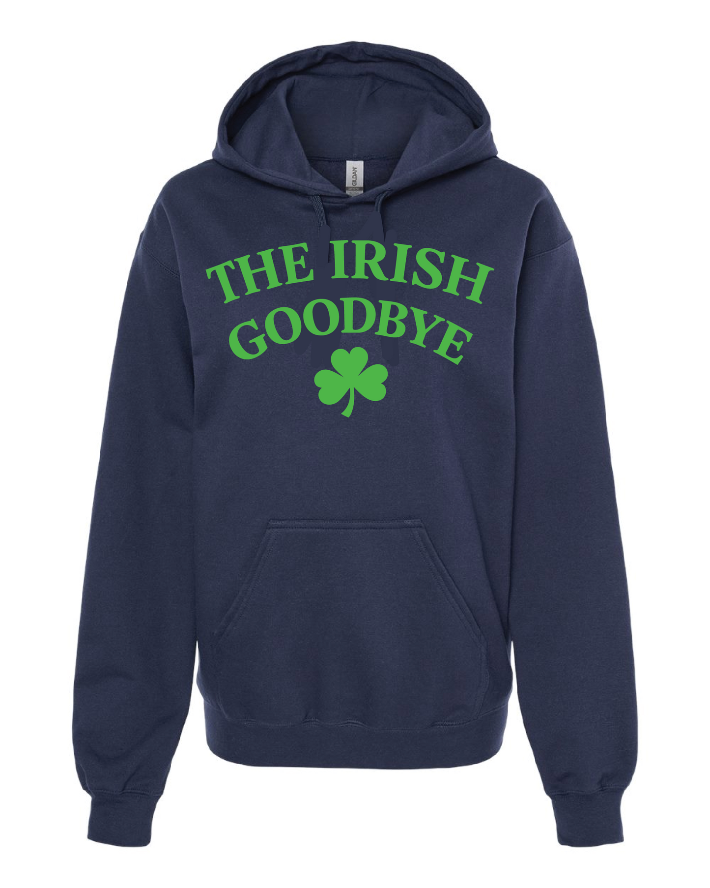 "Irish Goodbye" design on navy Only in Clev