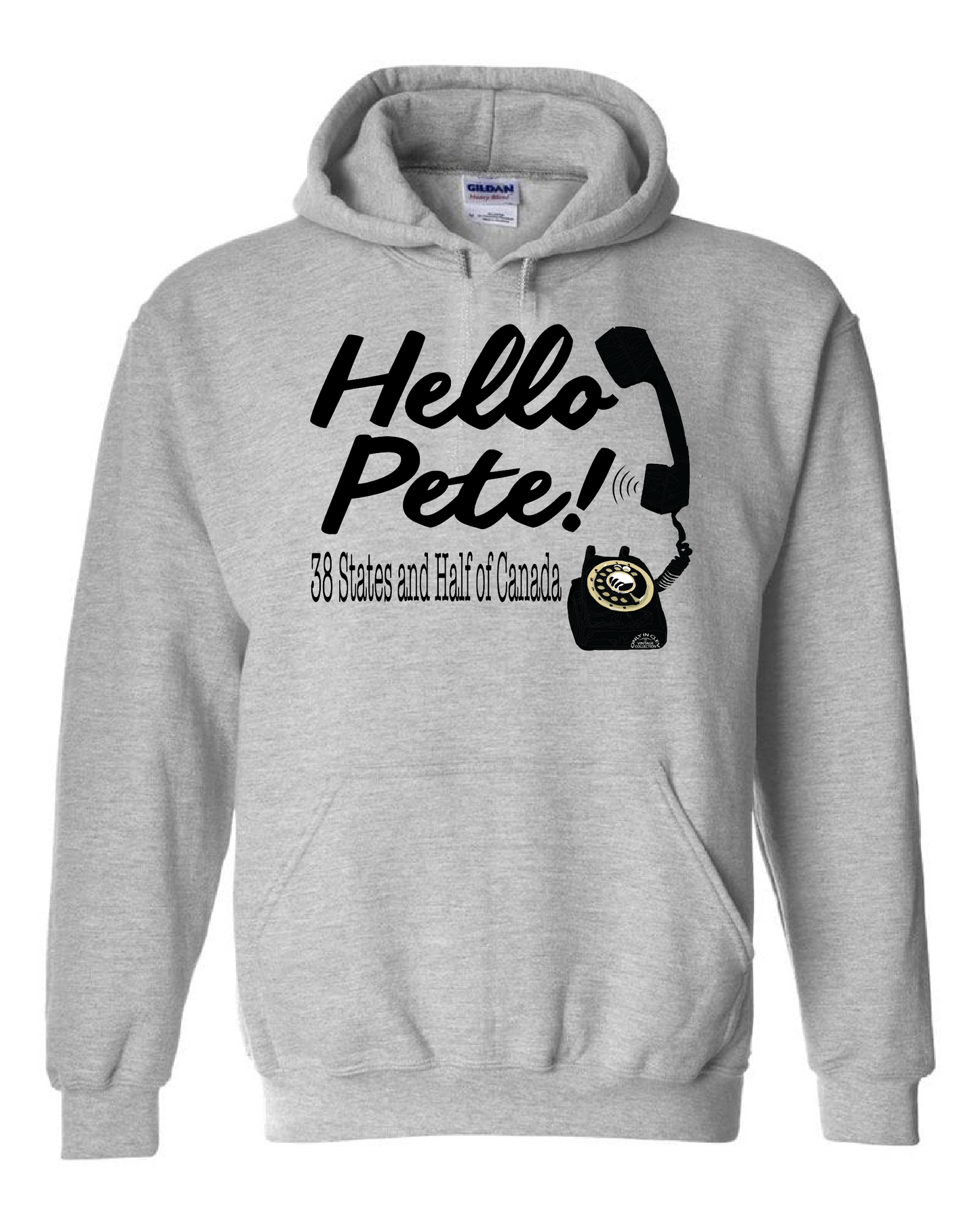 "Hello Pete" design on gray - Only in Clev