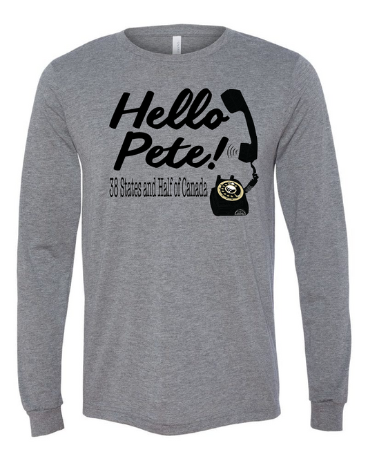"Hello Pete" design on gray - Only in Clev