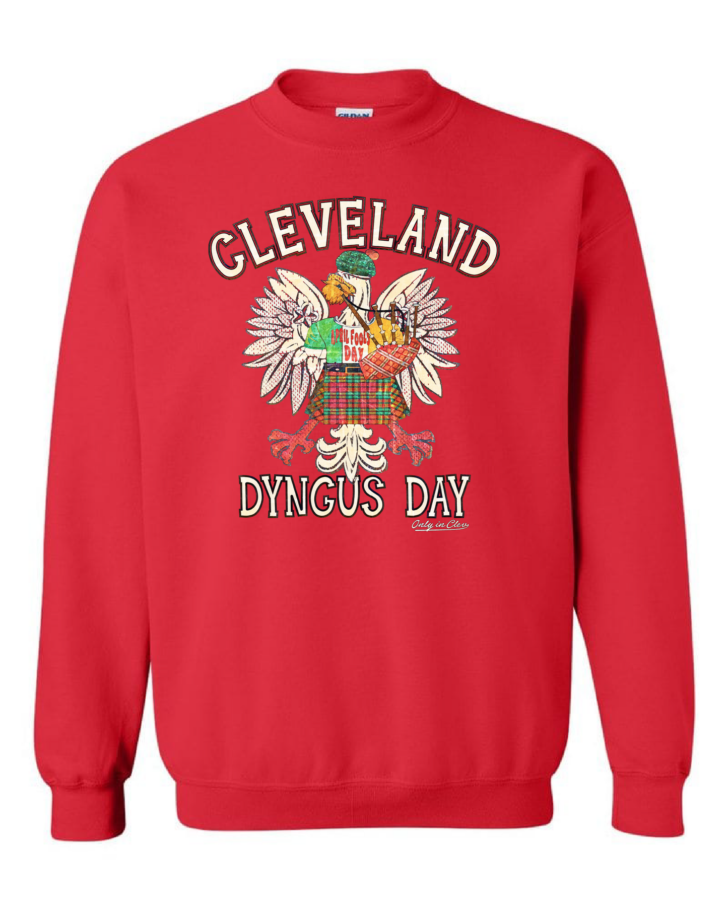 "April Fools Dyngus Day" design on Red - Only in Clev