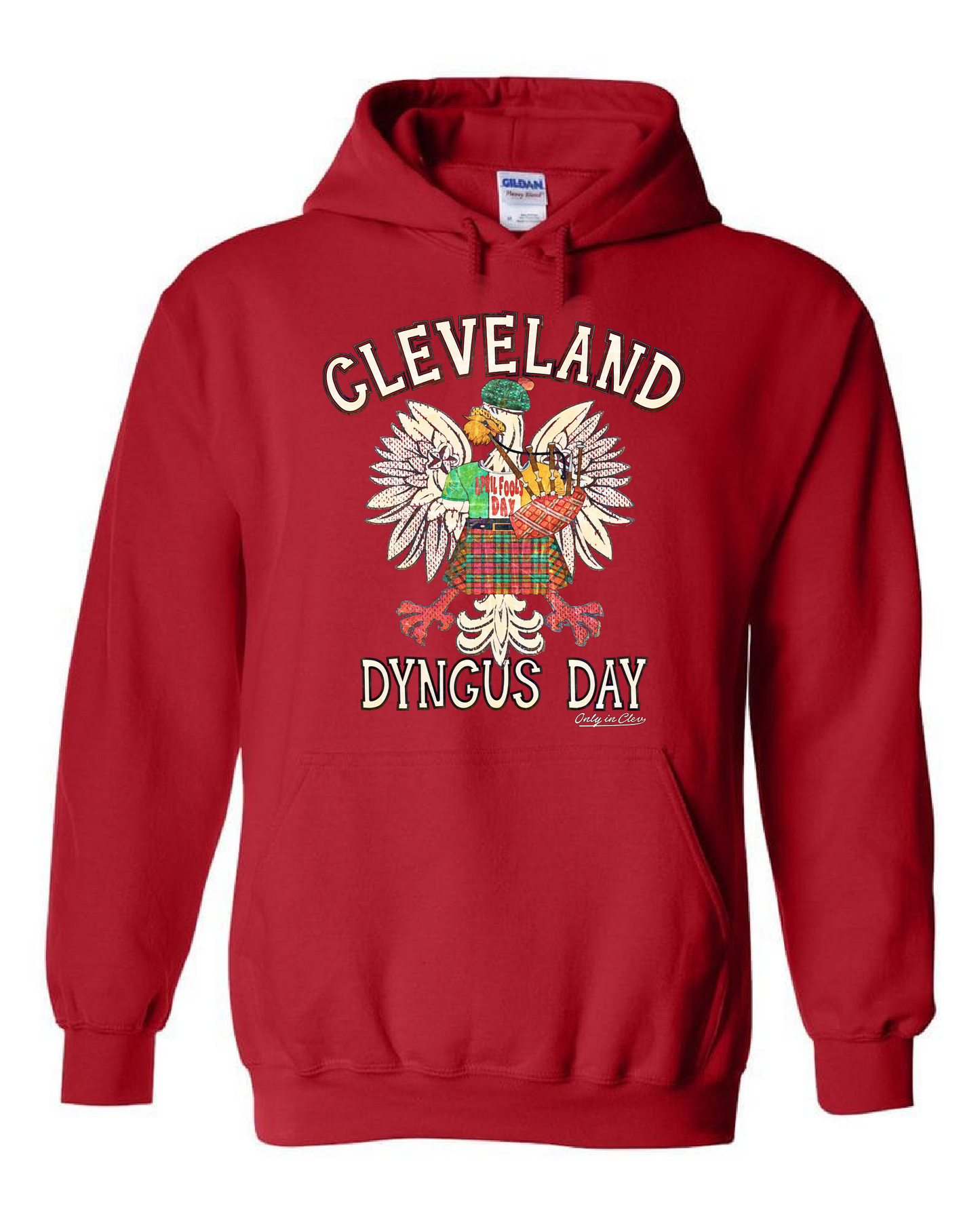 "April Fools Dyngus Day" design on Red - Only in Clev