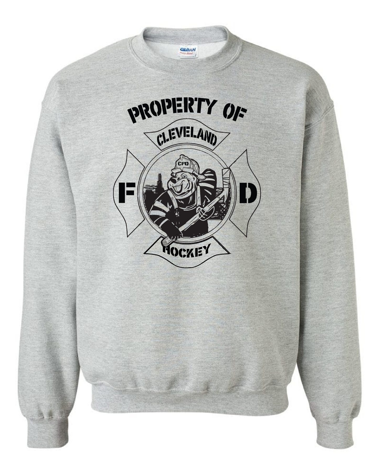"Property of Cleveland Fire Hockey" on Gray - Only in Clev