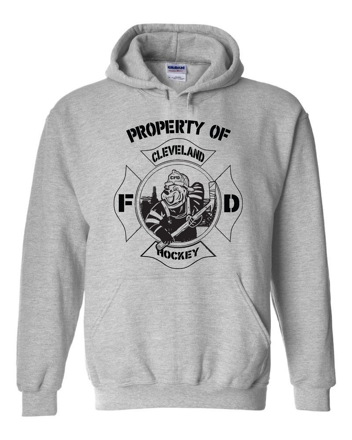 "Property of Cleveland Fire Hockey" on Gray - Only in Clev