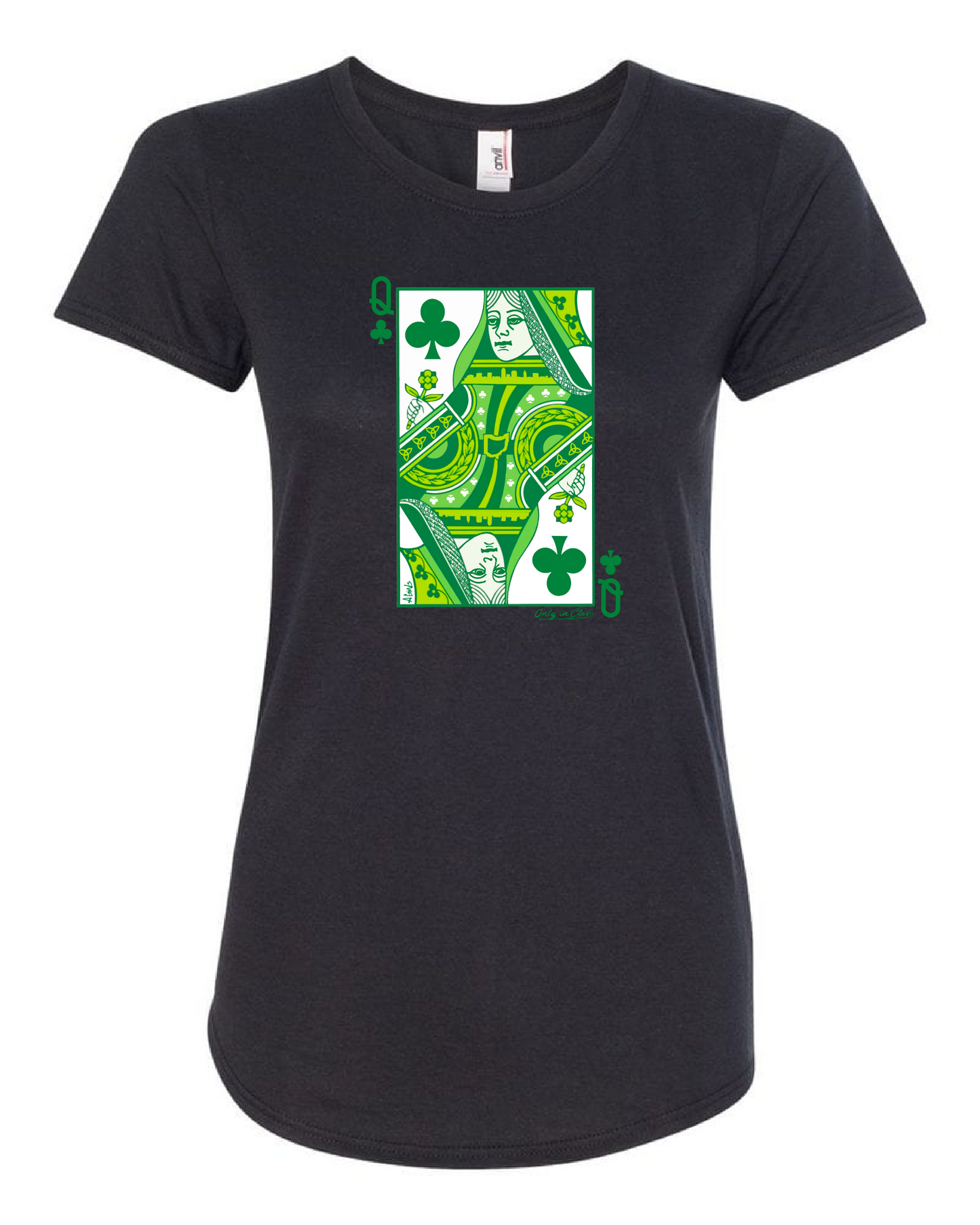"Cleveland Irish Queen of Shamrocks" on Black - Only in Clev
