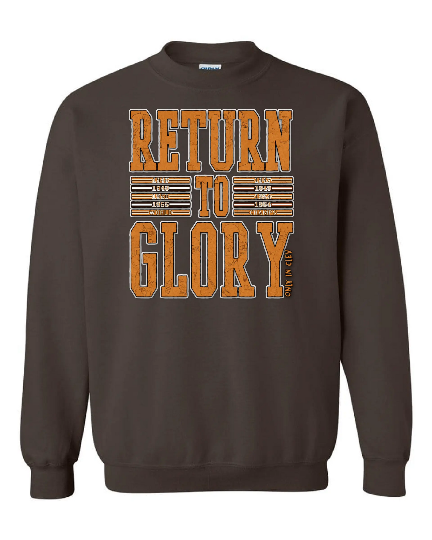 "Return to Glory" on Brown - Only in Clev 3XL-Unisex-crew-sweatshirt