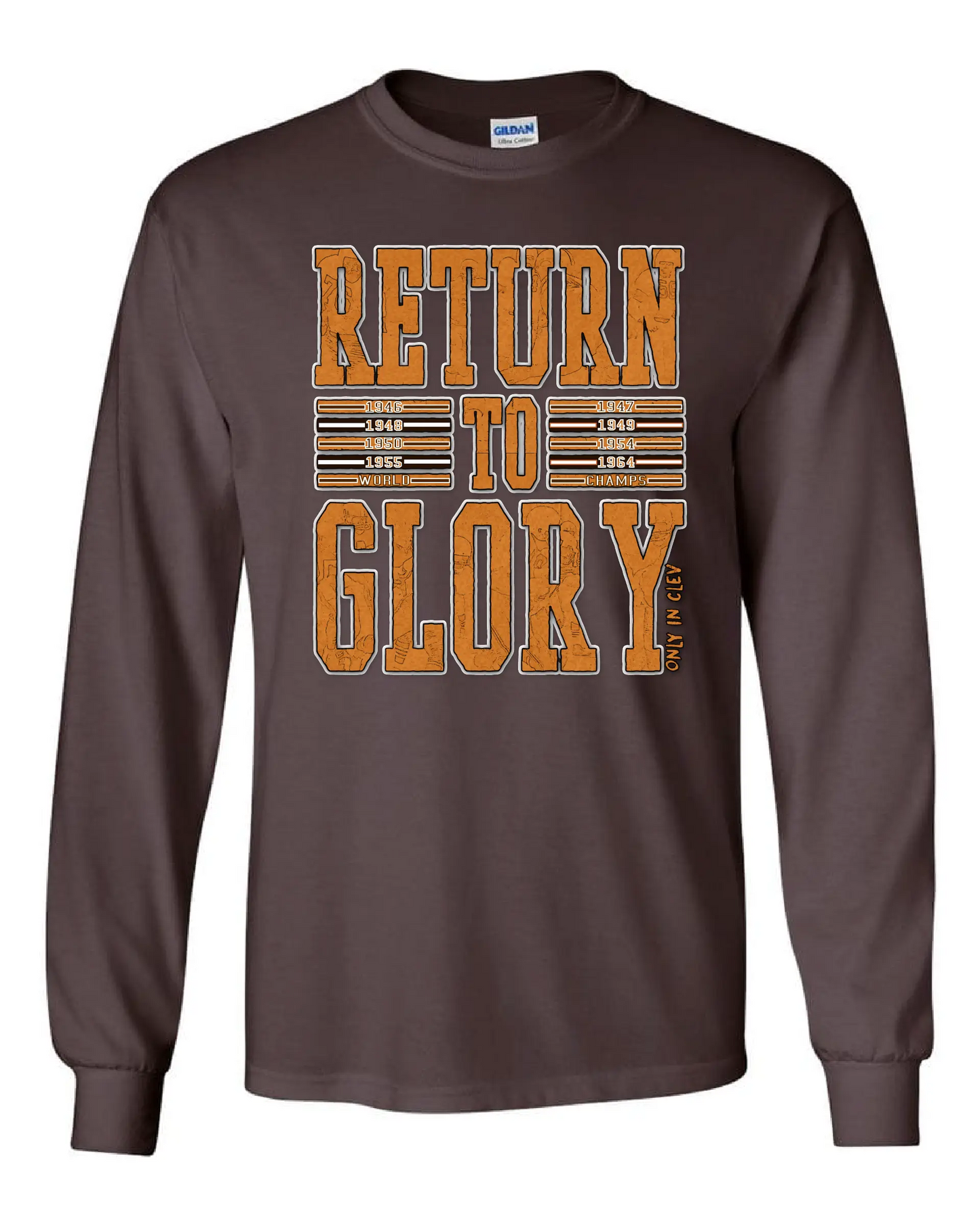 "Return to Glory" on Brown - Only in Clev 3XL-Unisex-long-sleeve