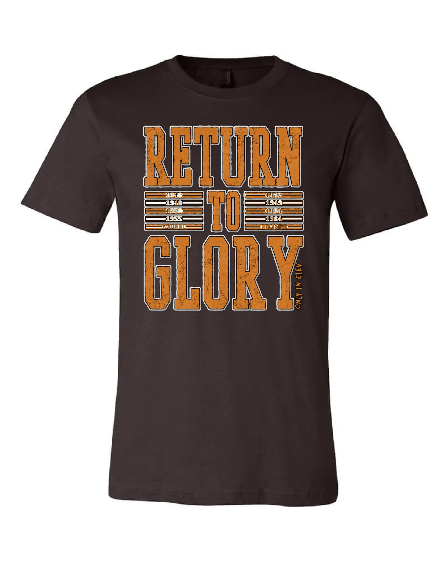 "Return to Glory" on Brown - Only in Clev 3XL-Men-s-short-sleeve