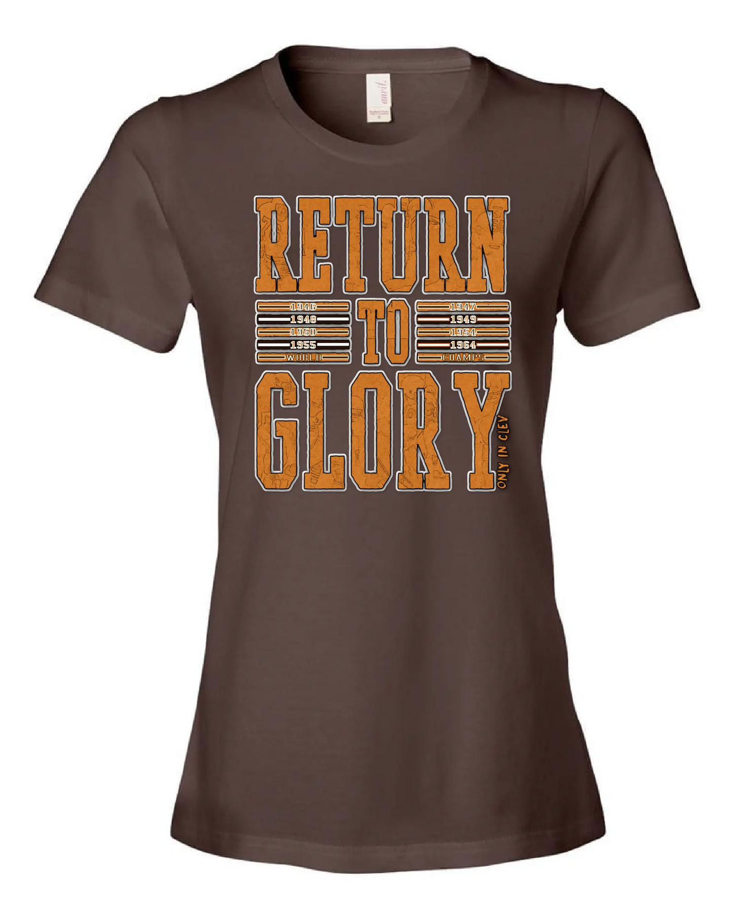 "Return to Glory" on Brown - Only in Clev 3XL-Women-s-short-sleeve
