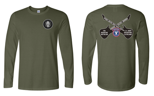"RockStar Battalion" RockStar Guitar Design on Military Green - Only in Clev
