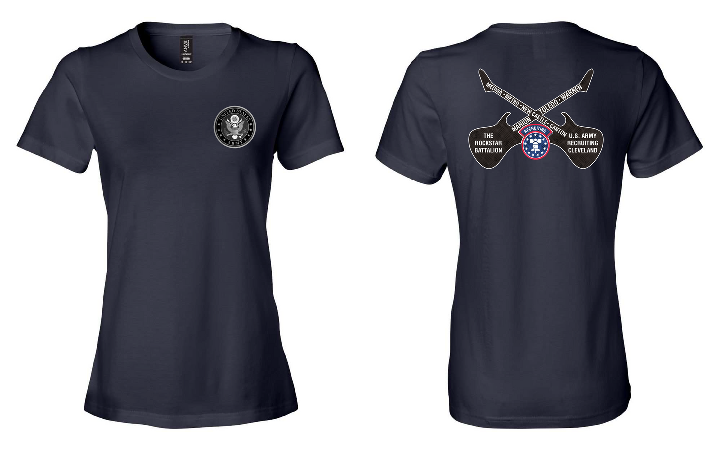 RockStar Battalion" RockStar Guitar Design on Navy - Only in Clev