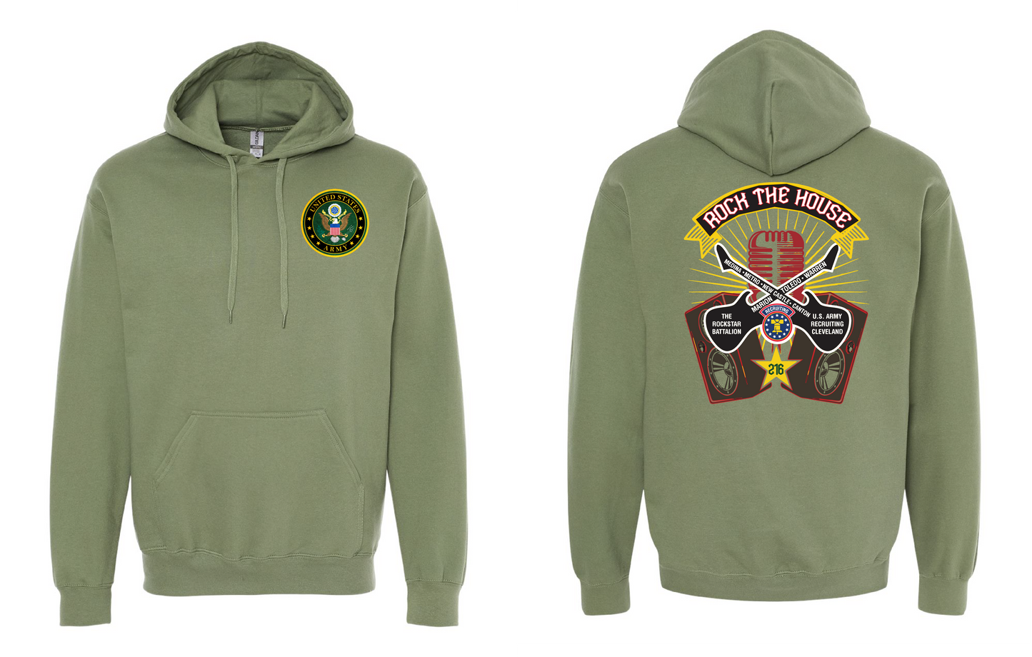 "RockStar Battalion" Rock the House Design on Military Green - Only in Clev