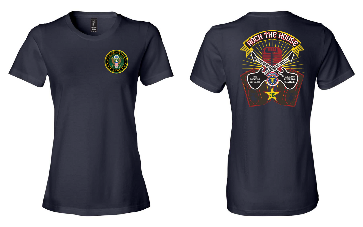 "RockStar Battalion" Rock the House Design on Navy - Only in Clev