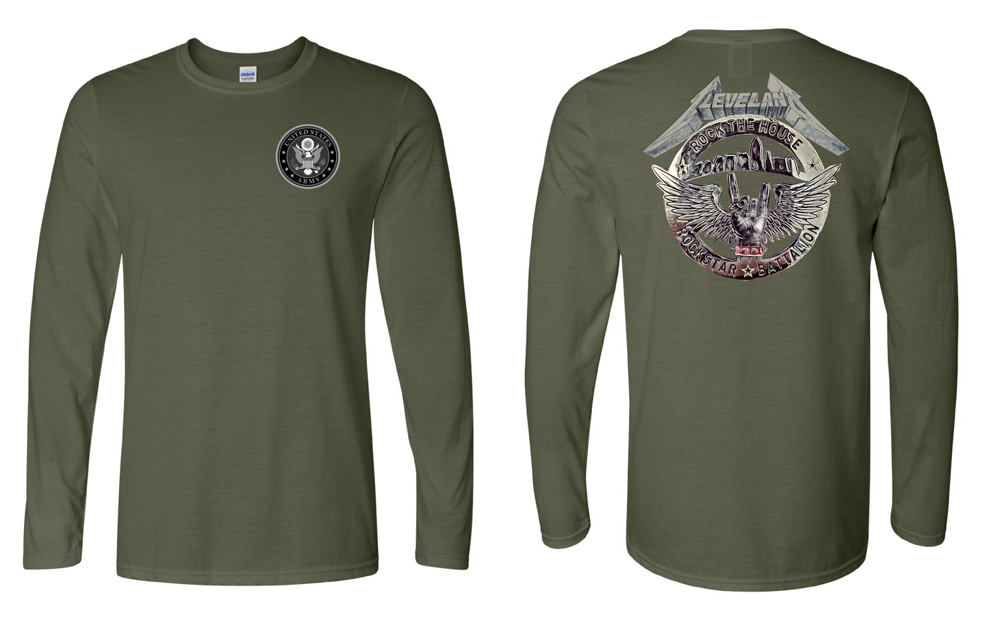 "RockStar Battalion" RockStar Metal Design on Military Green - Only in Clev