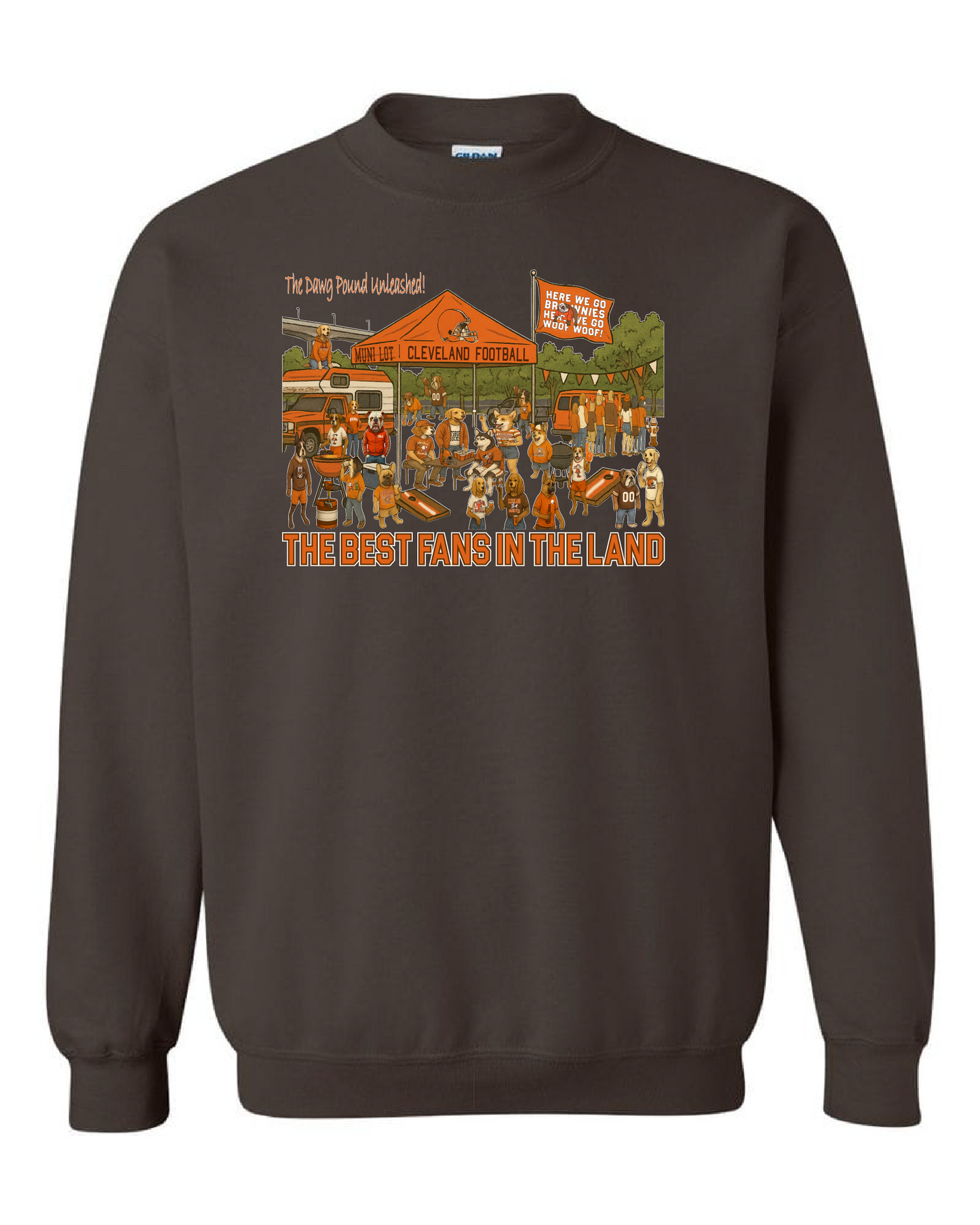 "Tailgate Best Fans in the Land" Design on Brown Only in Clev