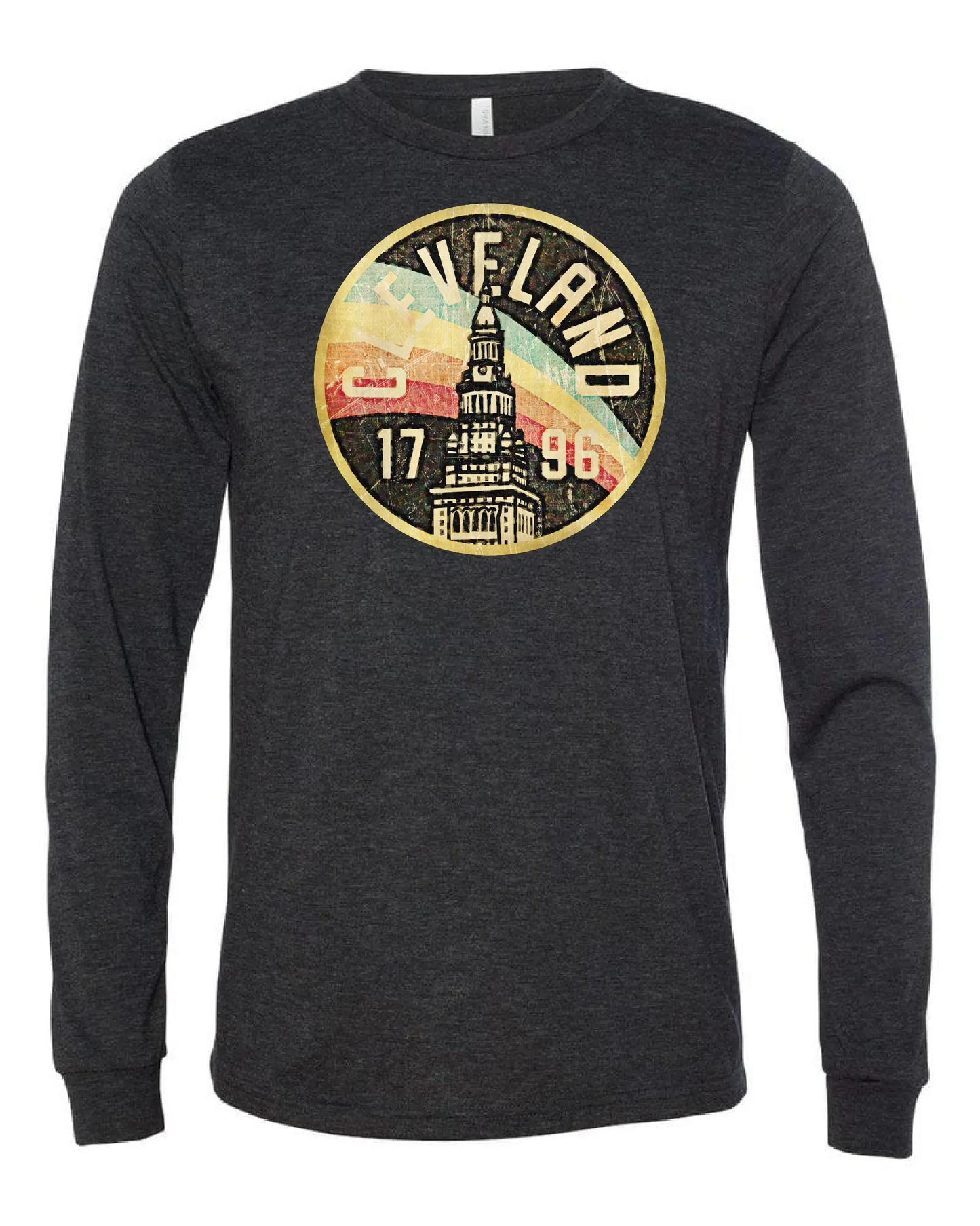 Cleveland Terminal Rainbow on Black - Only in Clev 3XL-Unisex-Long-Sleeve-T-Shirt