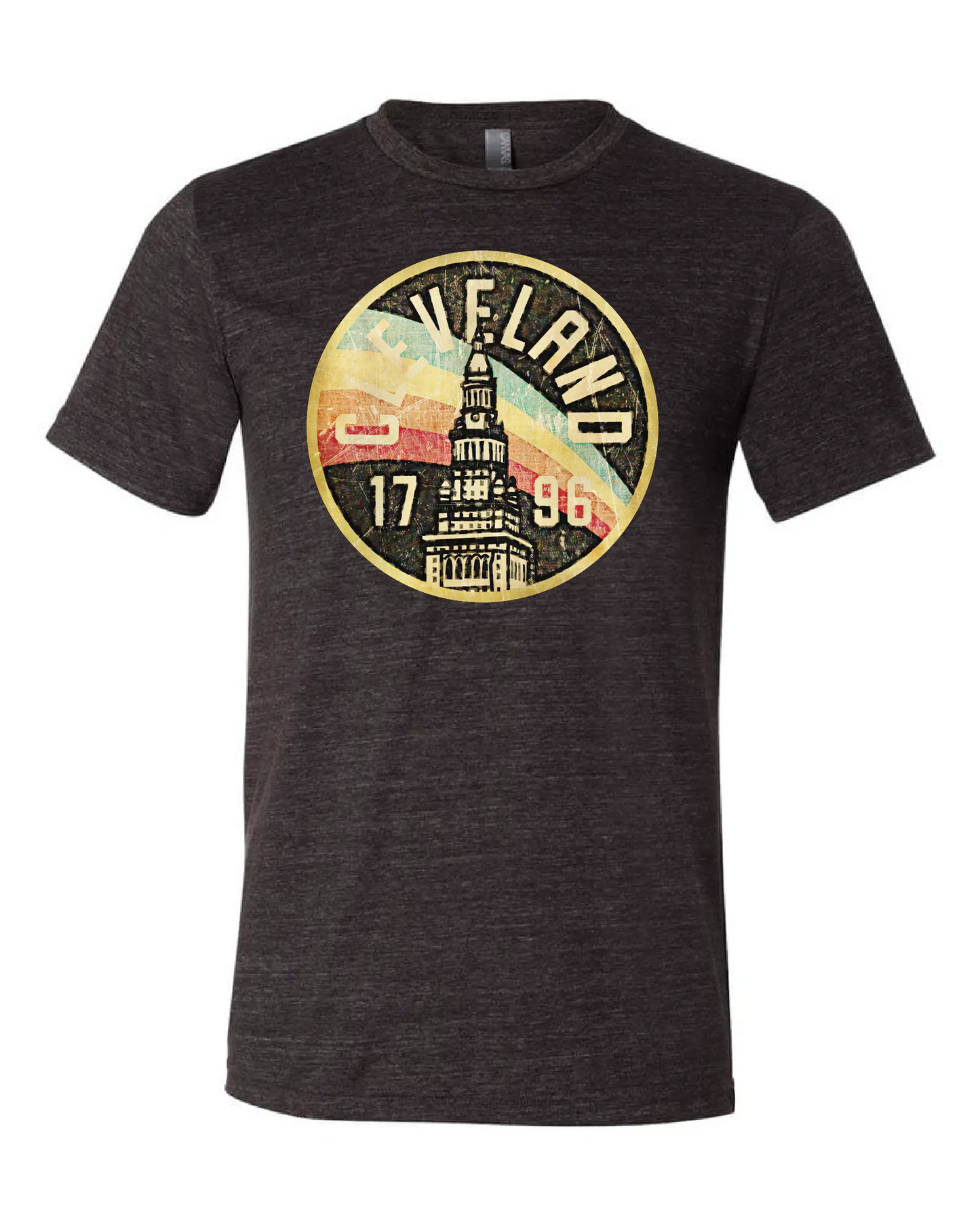 Cleveland Terminal Rainbow on Black - Only in Clev 3XL-Men-s-Short-Sleeve-T-Shirt