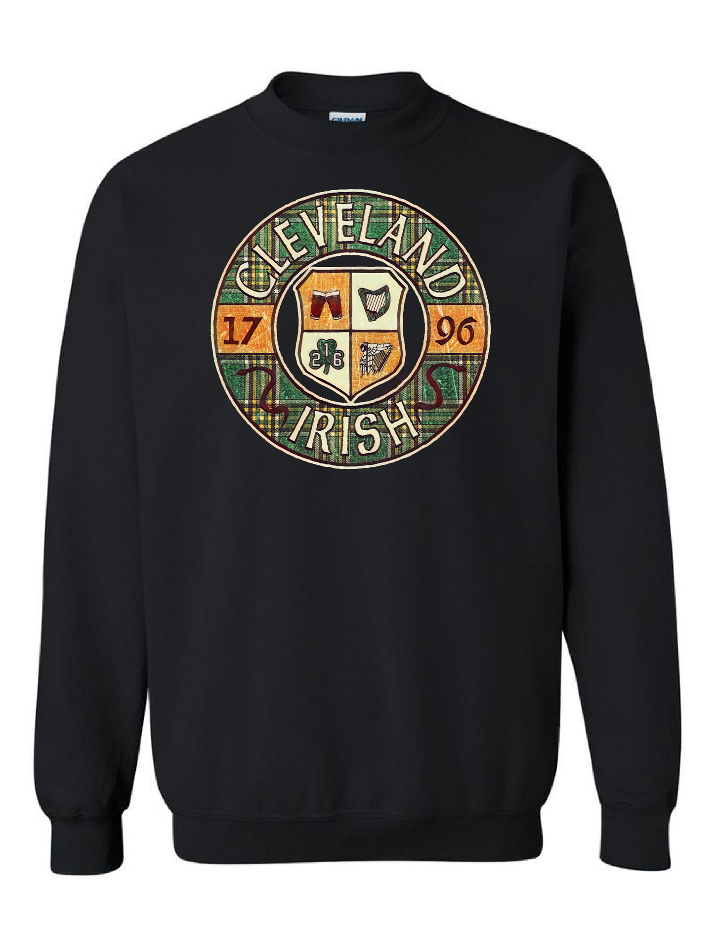 "Cleveland Irish Plaid" on Black - Only in Clev