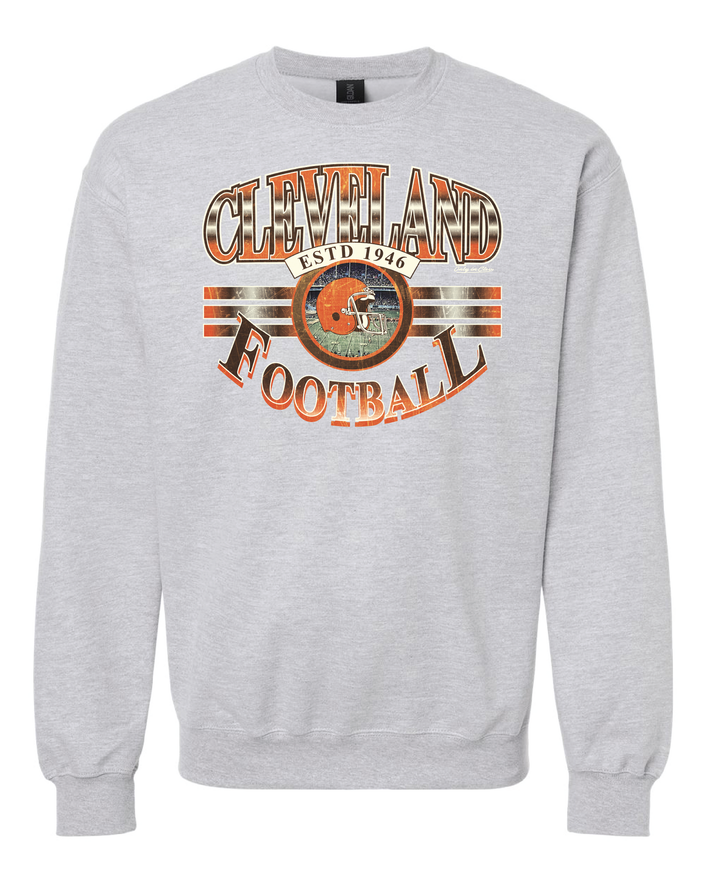 "Cleveland Football Vintage" Design on Gray - Only in Clev