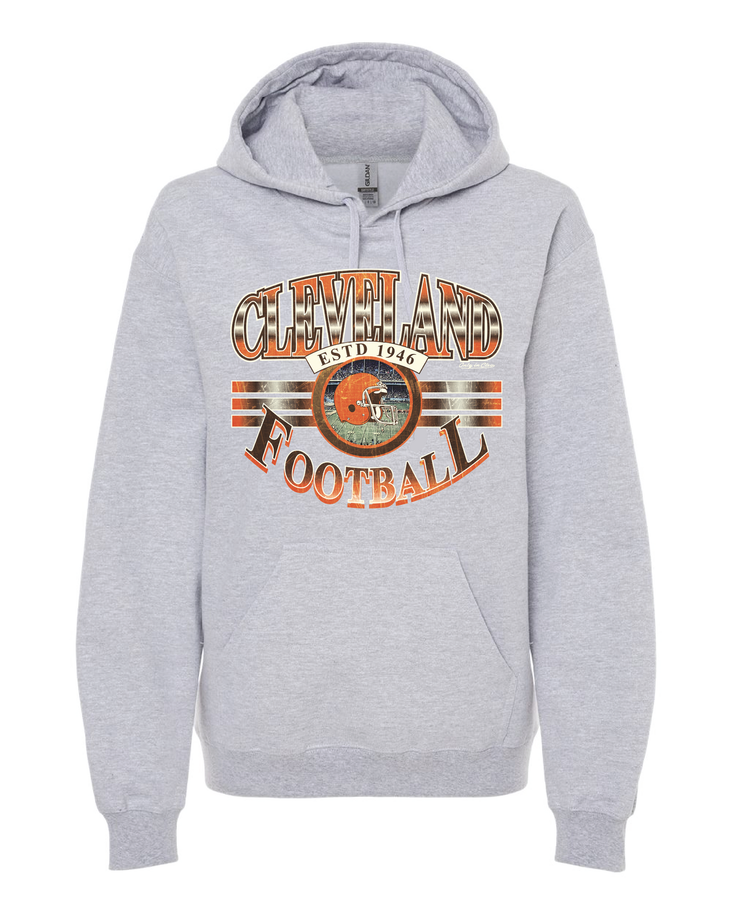 "Cleveland Football Vintage" Design on Gray - Only in Clev
